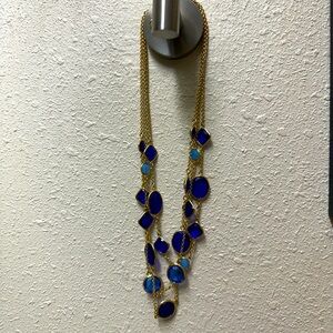 Talbots blue rhinestone necklace
